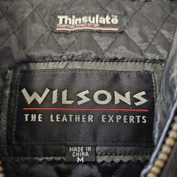 Wilsons‎ Leather Coat Jacket Men's Size Medium Thinsulate Quilted Liner Vintage - Picture 2 of 12